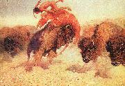 Frederick Remington The Buffalo Runner USA oil painting artist